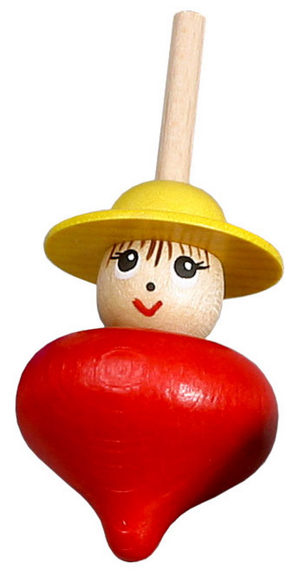 Tischkreisel Lady, rot, 6 cm von Robbi Weber