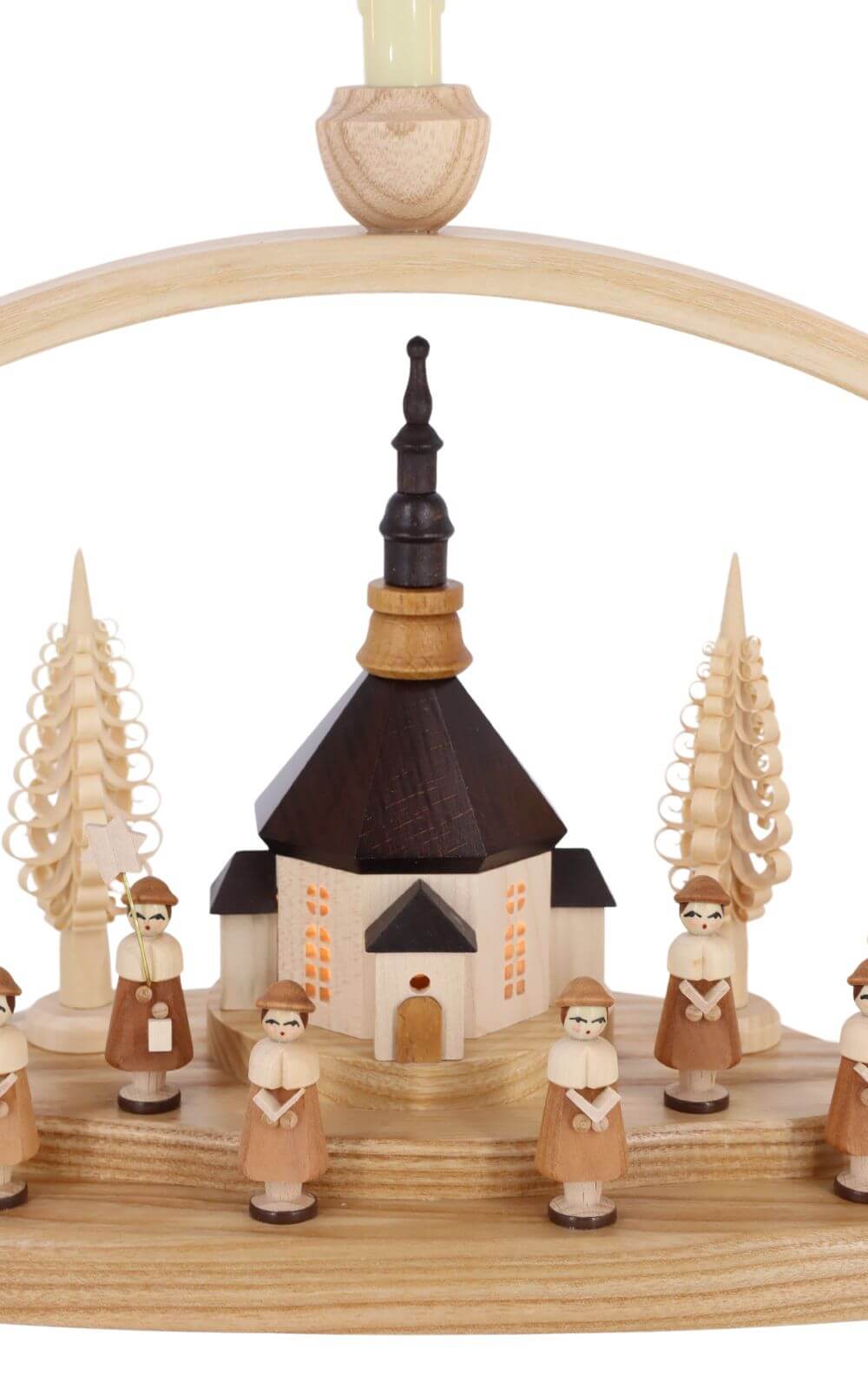 LED Schwibbogen Seiffener Kirche mit beleuchteten Häusern, 54 cm von Knuth Neuber_4