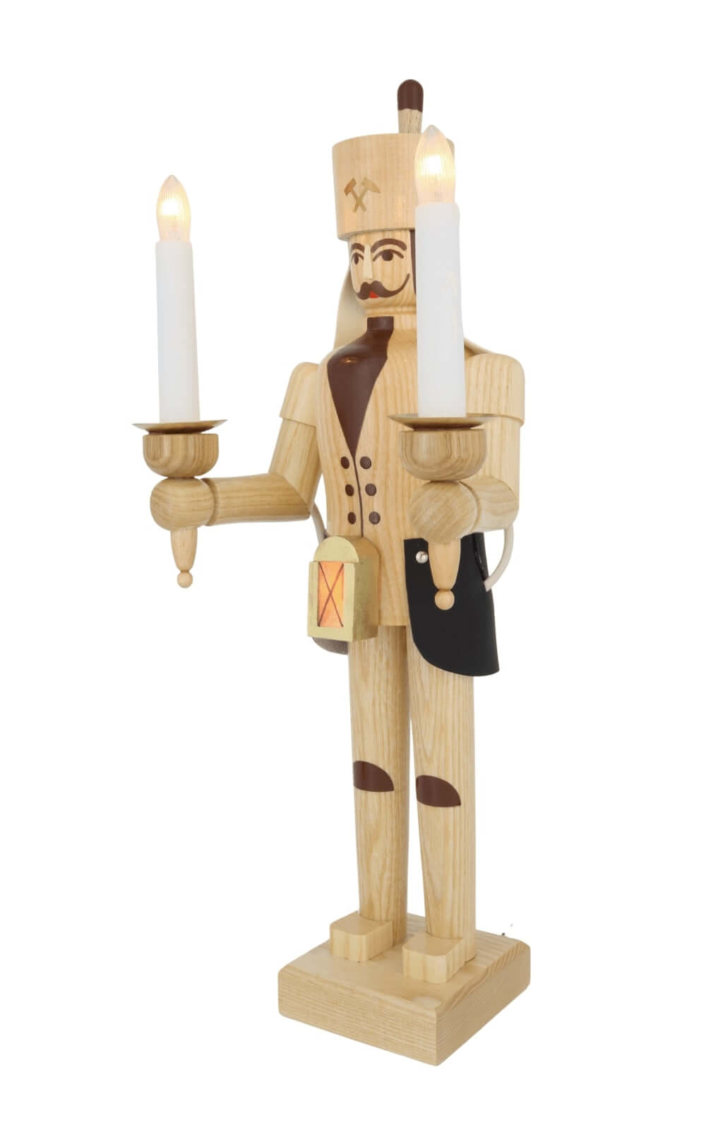 Bergmann aus Holz, 38 cm, natur elektrisch beleuchtet von SEIFFEN.COM_2
