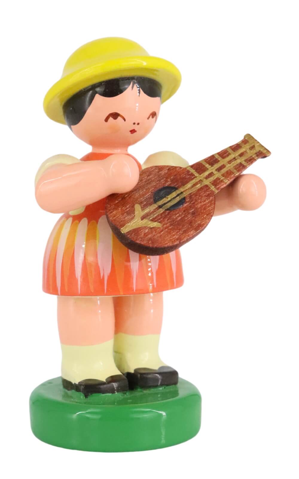 Miniatur - Mädchen mit Mandoline, 7 cm, farbig von Figurenland Uhlig GmbH