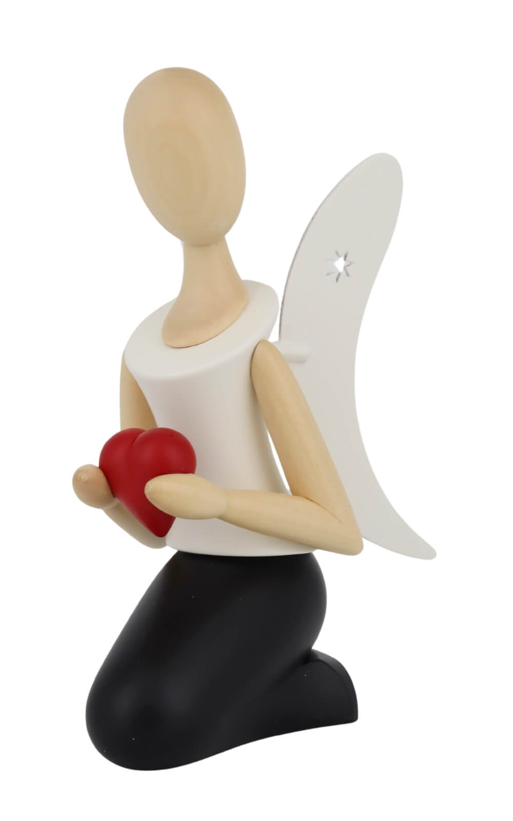 Engel - Sternkopf mit Herz, knieend, 13 cm von Holzkunst Gahlenz_2