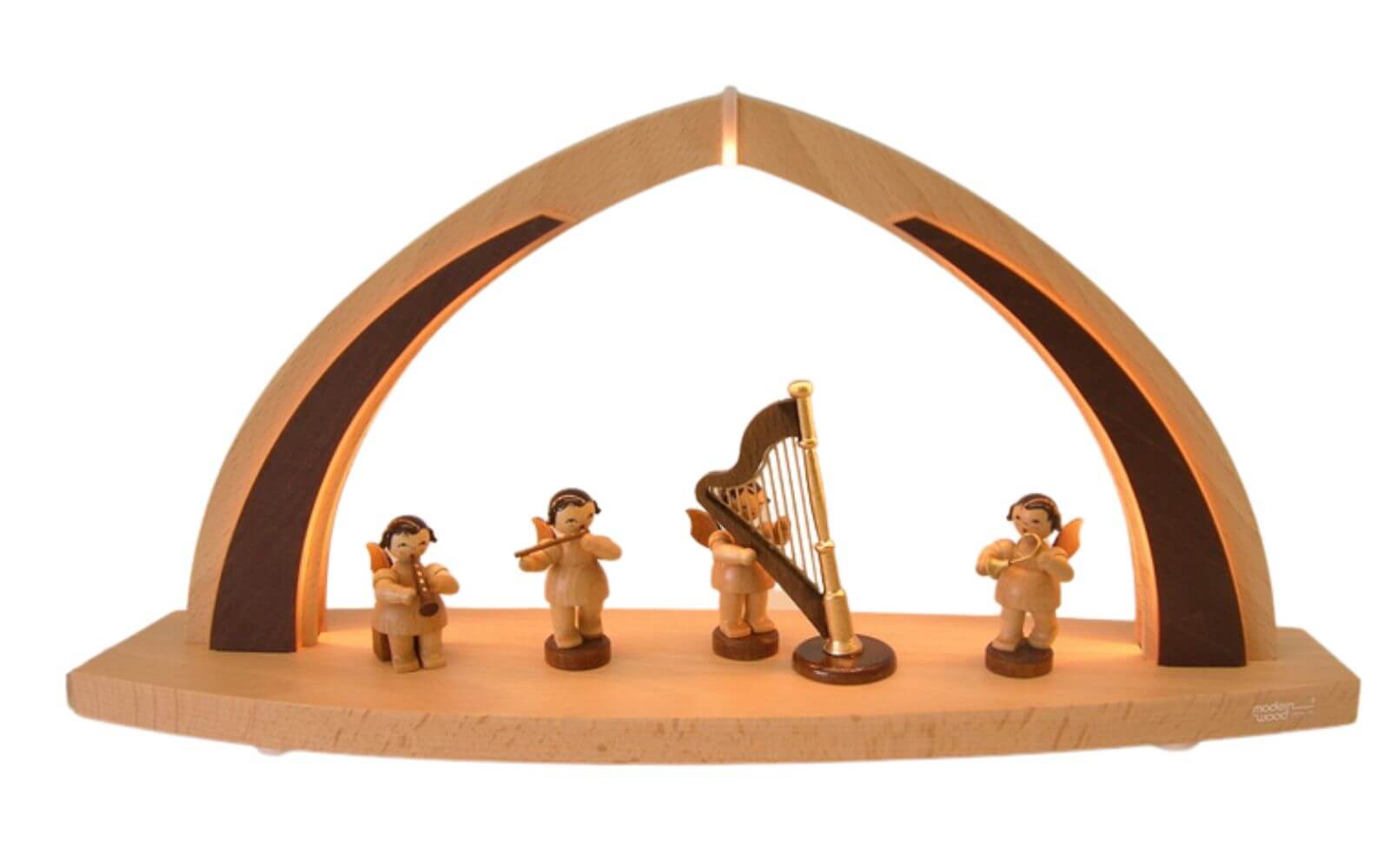 LED Schwibbogen mit Weihnachtsengel, natur von Figurenland Uhlig GmbH