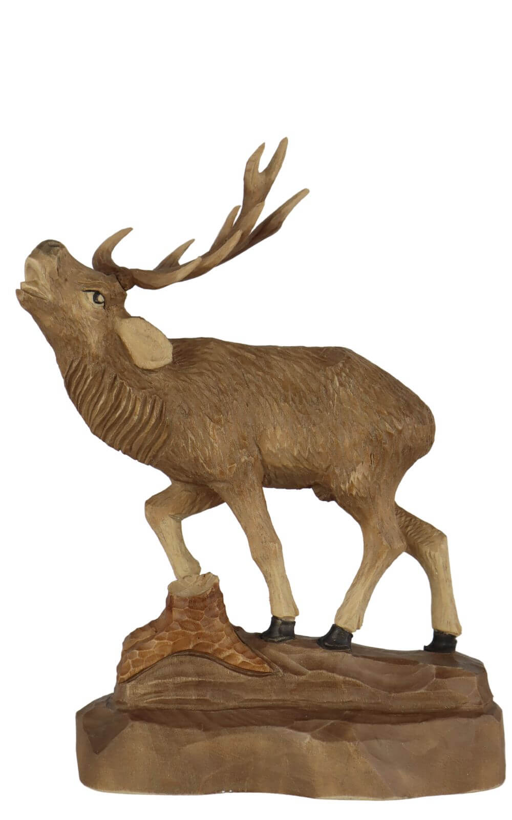 Hirsch mit angehobenem Bein, geschnitzt, 17 cm von Schnitzkunst aus dem Erzgebirge_1