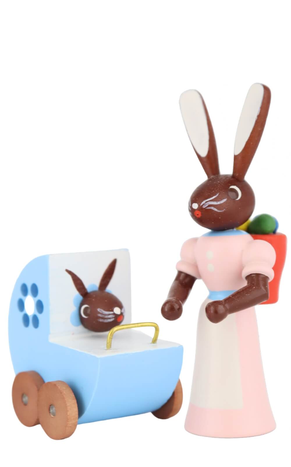 Osterhase Mutter mit blauem Kinderwagen von Stephan Kaden_3