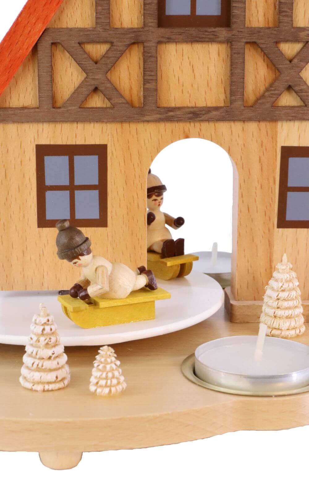 Weihnachtspyramide Haus mit Winterkinder, 29 cm von Richard Glässer_4