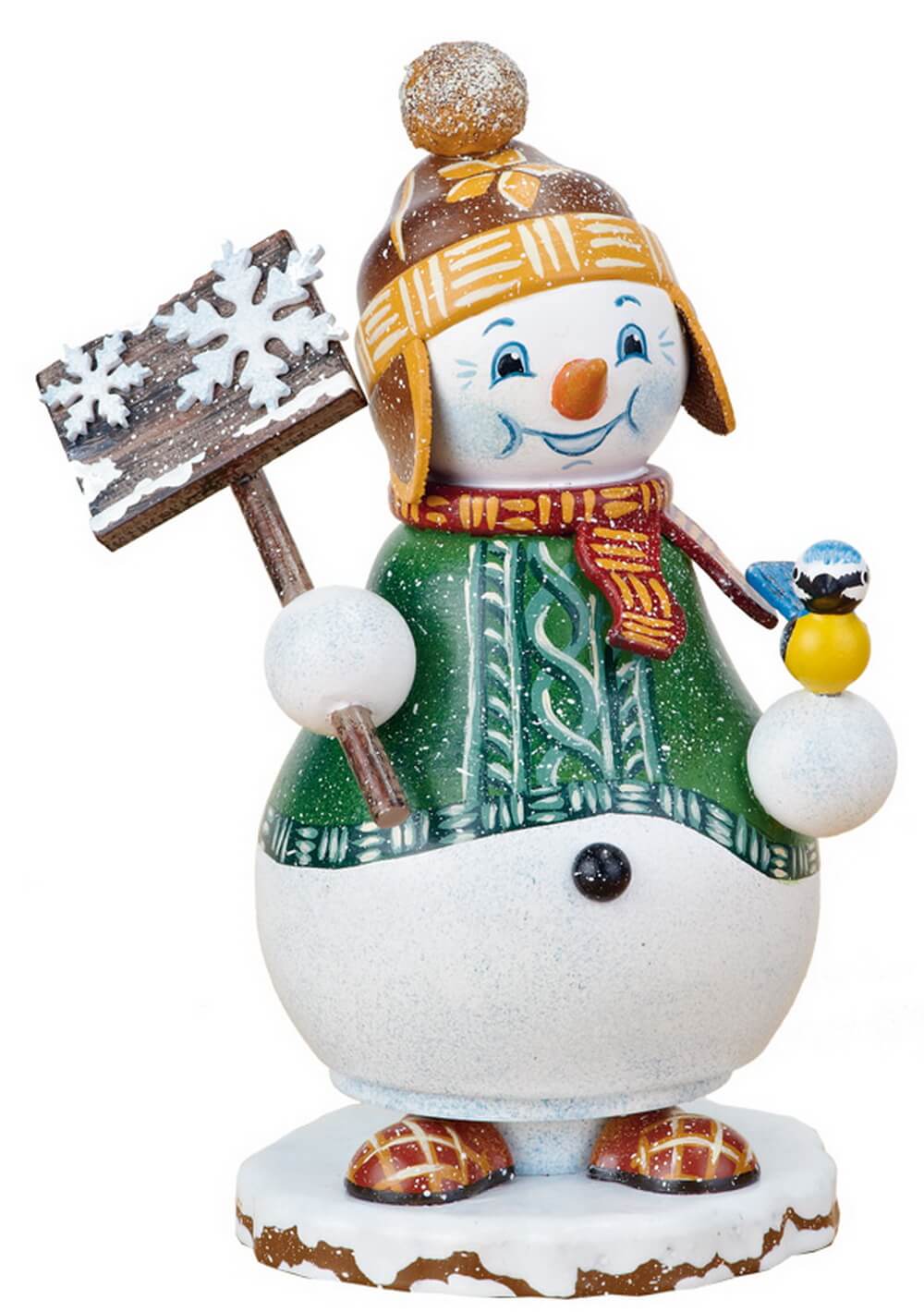 Räuchermännchen Wichtel - Schneemann, 14 cm von Hubrig Volkskunst