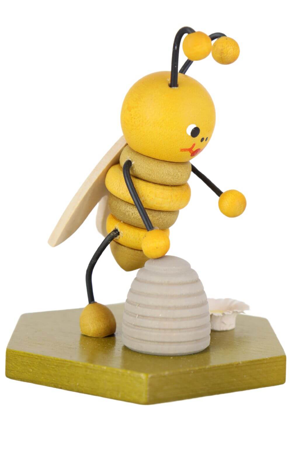 Miniatur Biene mit Bienenkorb, 8 cm, farbig von Ralf Zenker_2