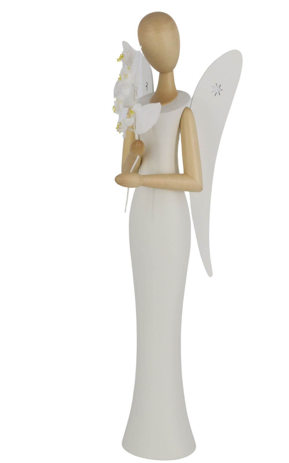 Engel - Sternkopf mit Kirschblüte, stehend, 50 cm von Holzkunst Gahlenz