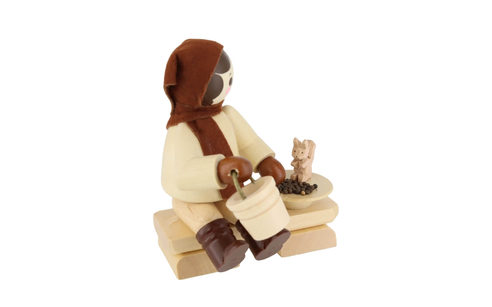 Mädchen auf einer Bank mit Eichhörnchen, 10 cm von Romy Thiel_2