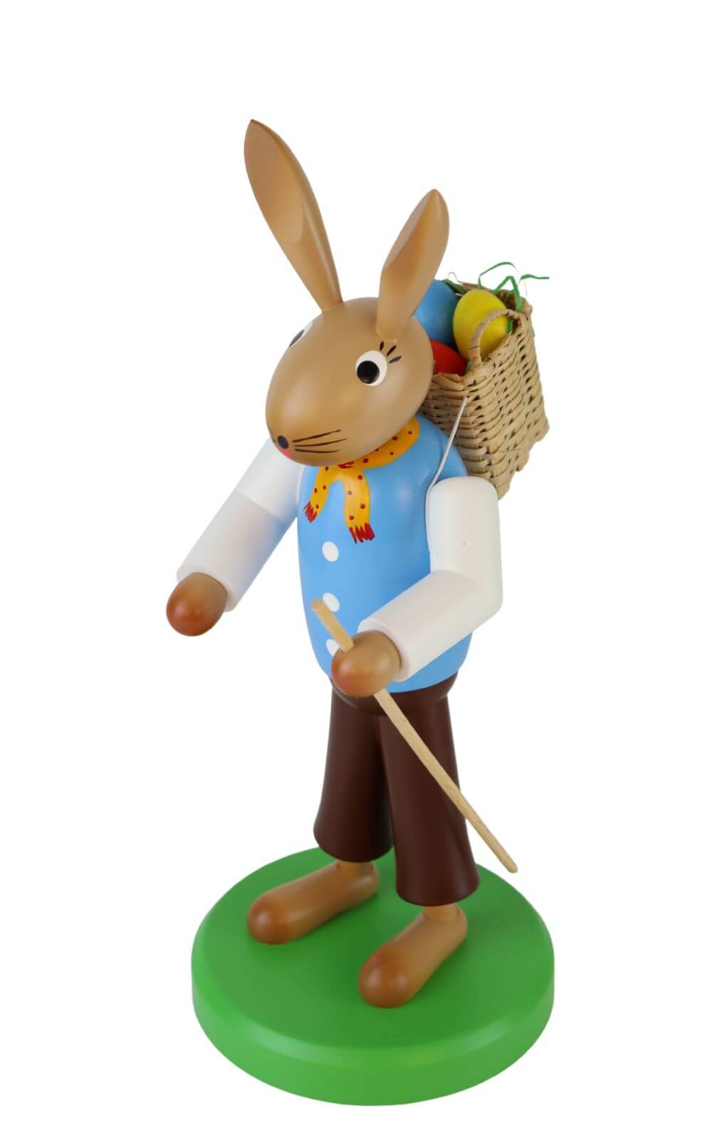 Osterhase mit Korb und Wanderstab, 28 cm von SEIFFEN.COM_1