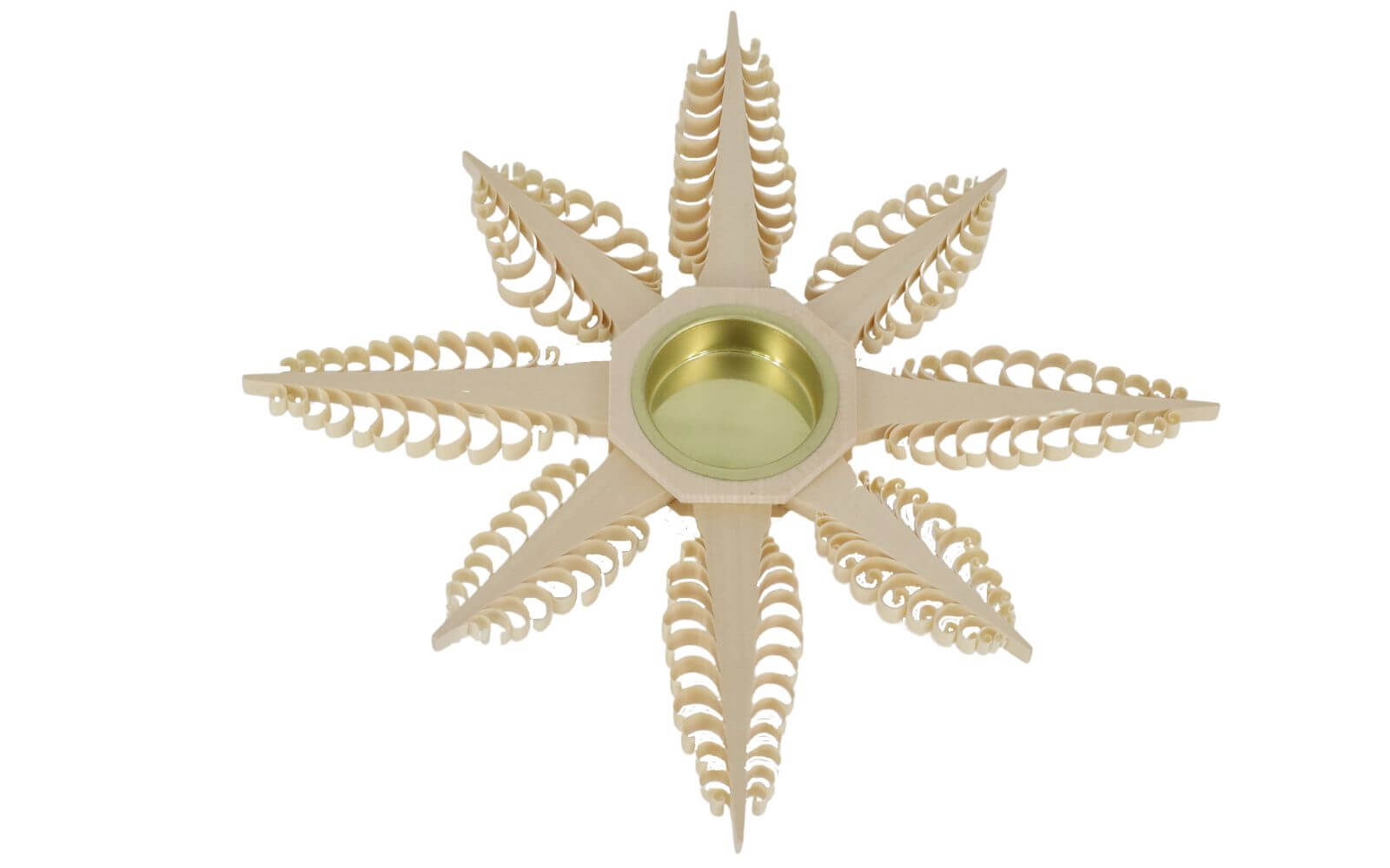 Weihnachtskerzenhalter Spanbaumstern von Martina Rudolph