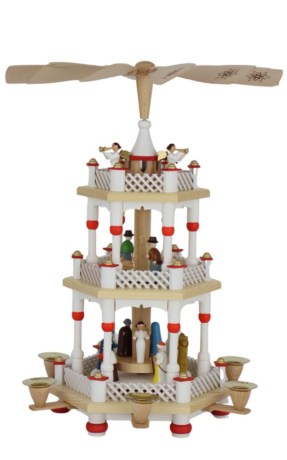 Weihnachtspyramide mit Christi Geburt, 3 - stöckig, 40 cm von Richard Glässer_1