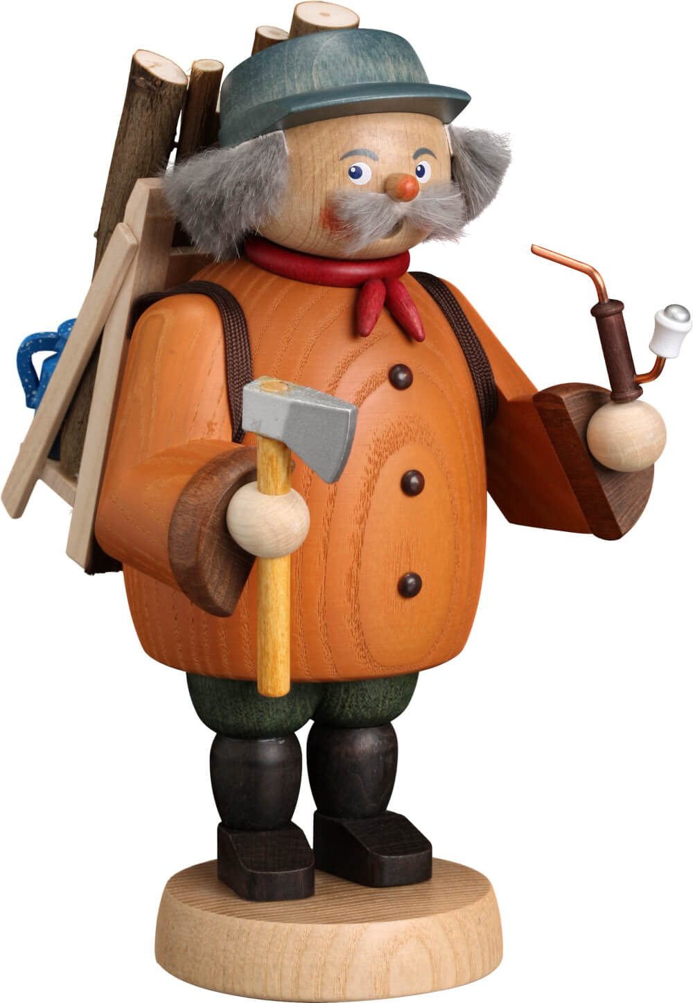Räuchermännchen Waldarbeiter, 18 cm von Seiffener Volkskunst eG