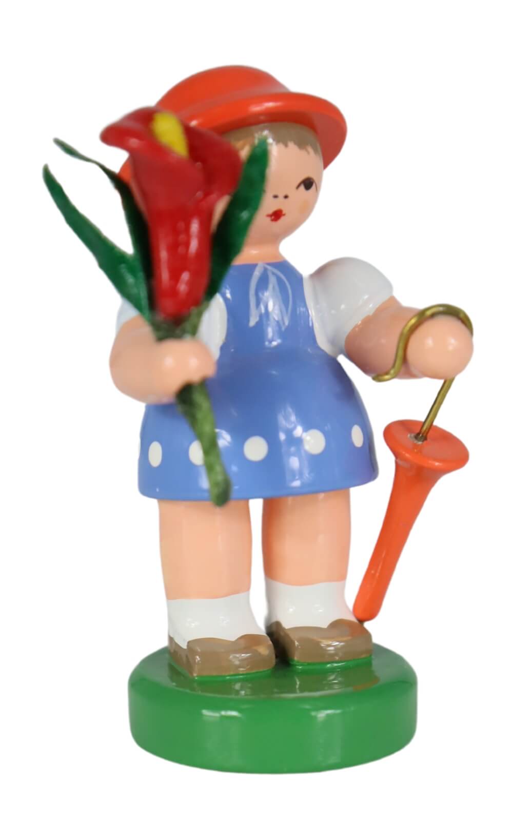 Miniatur Blumenmädchen, blau/orange von Figurenland Uhlig GmbH_2