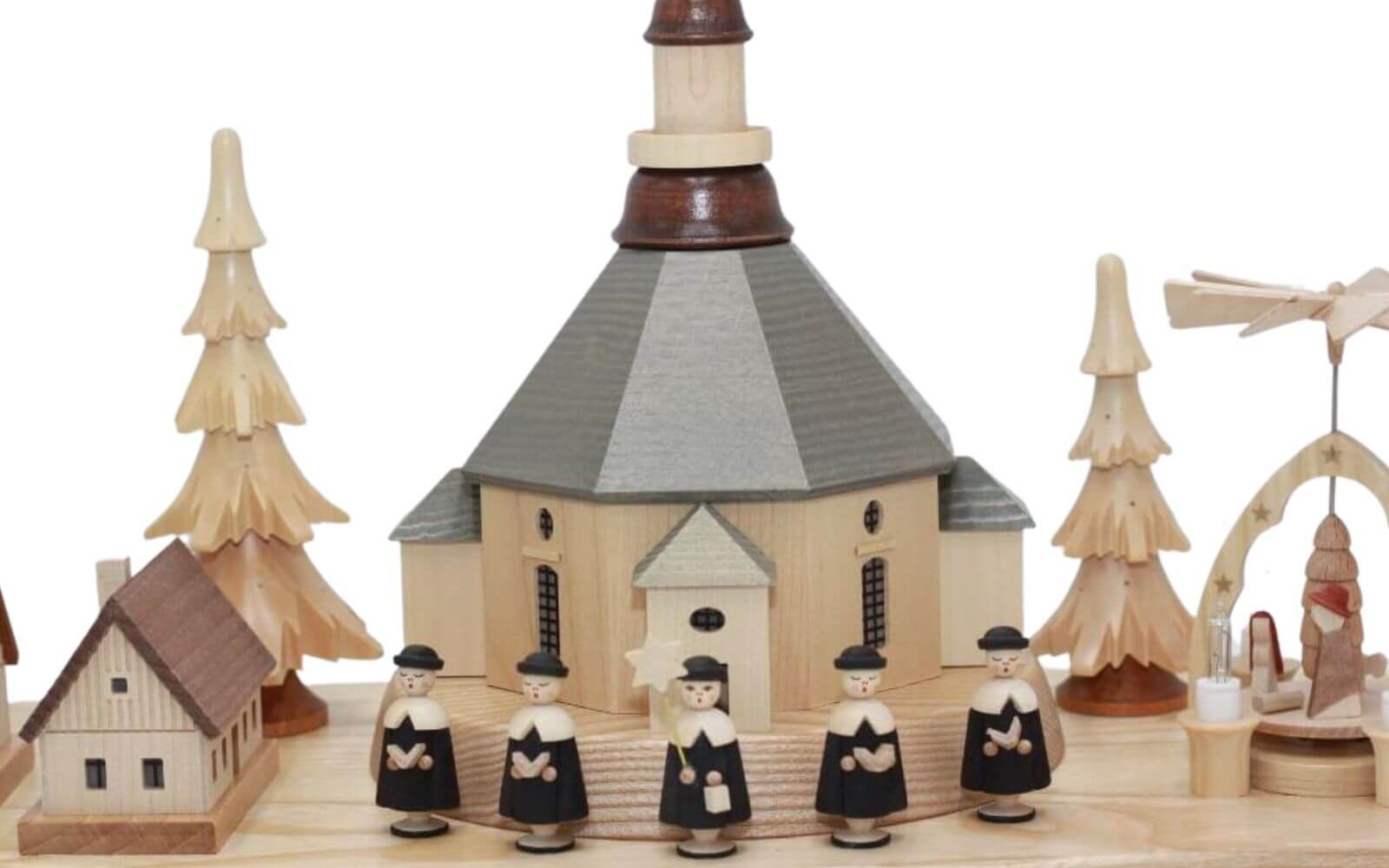 Schwibbogen Seiffener Kirche und Weihnachtspyramide, 80 cm von Richard Glässer_Bild3