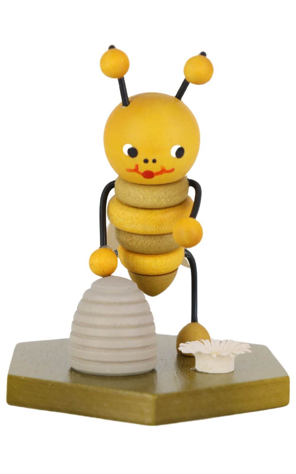 Miniatur Biene mit Bienenkorb, 8 cm, farbig von Ralf Zenker_1