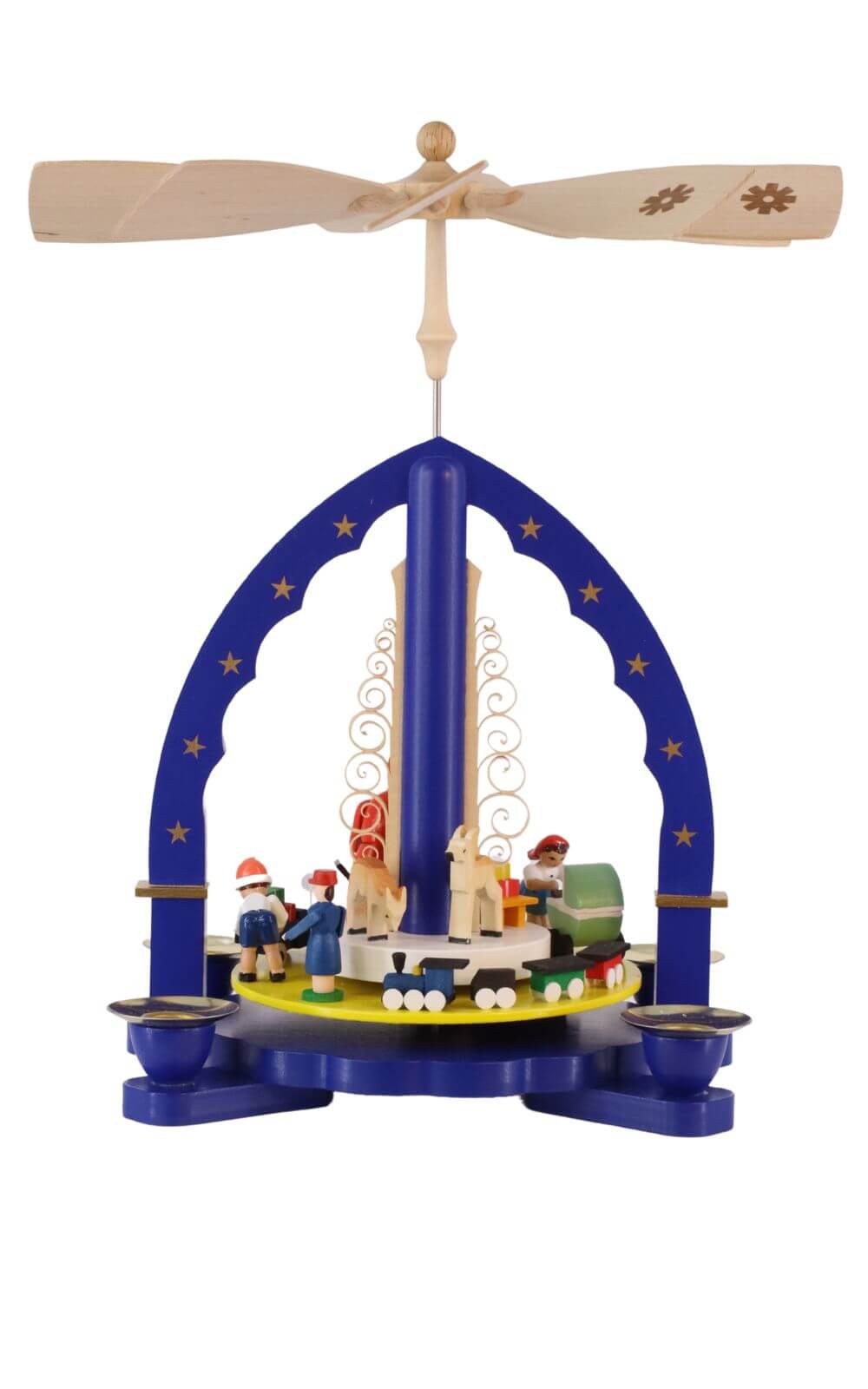 Pyramide Weihnachtsbescherung, blau, 27 cm von Richard Glässer_1