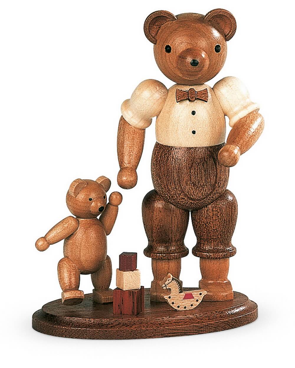 Miniatur Teddy - Vater mit spielendem Kind von Müller Kleinkunst