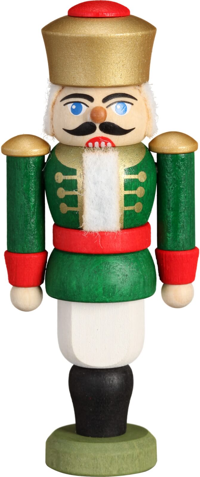 Christbaumschmuck Nussknacker König, grün von Seiffener Volkskunst eG