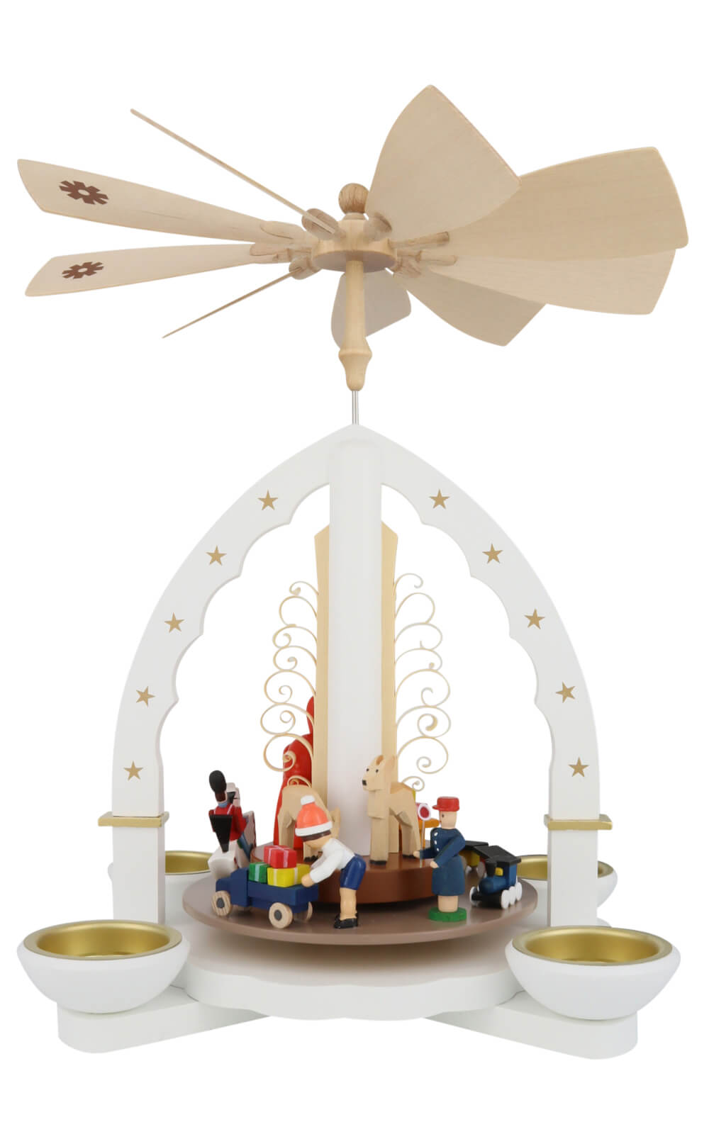 Weihnachtspyramide Weihnachtsbescherung, weiß, 28 cm von Richard Glässer_3
