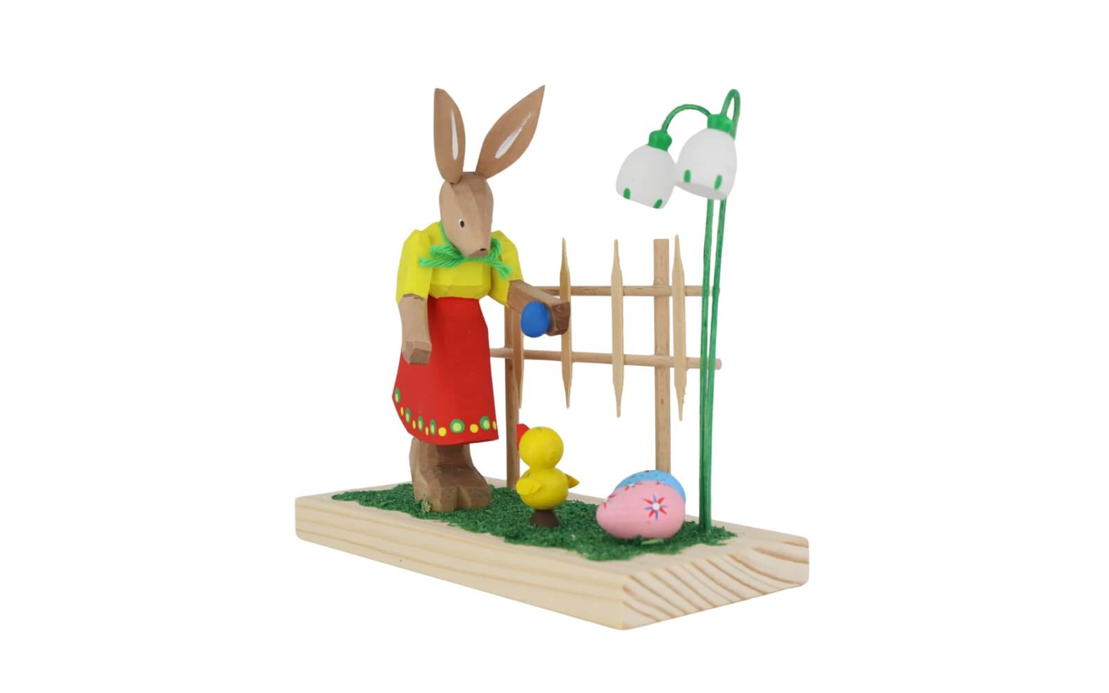 Osterhase - Häsin am Gartenzaun, geschnitzt, 11 cm von Bettina Franke_2
