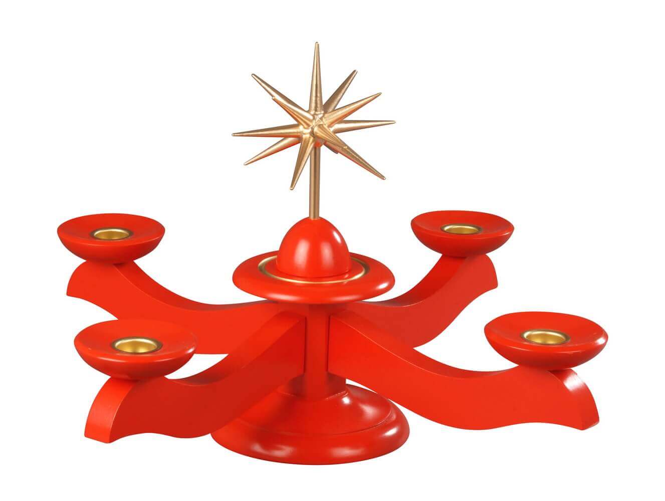 Adventsleuchter mit Weihnachtsstern, rot von Albin Preißler