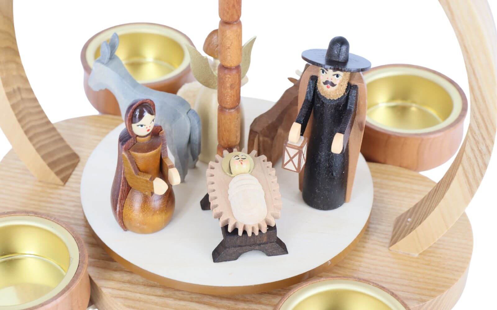 Weihnachtspyramide Heilige Familie, 22 cm, natur von Knuth Neuber_4