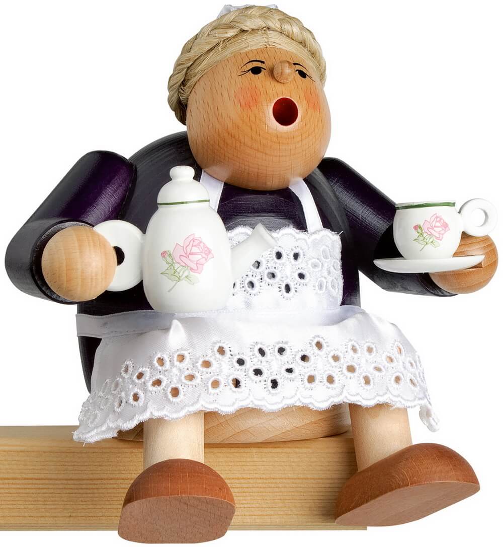 Räuchermännchen Kantenhocker Kaffeetante, 14 cm von KWO