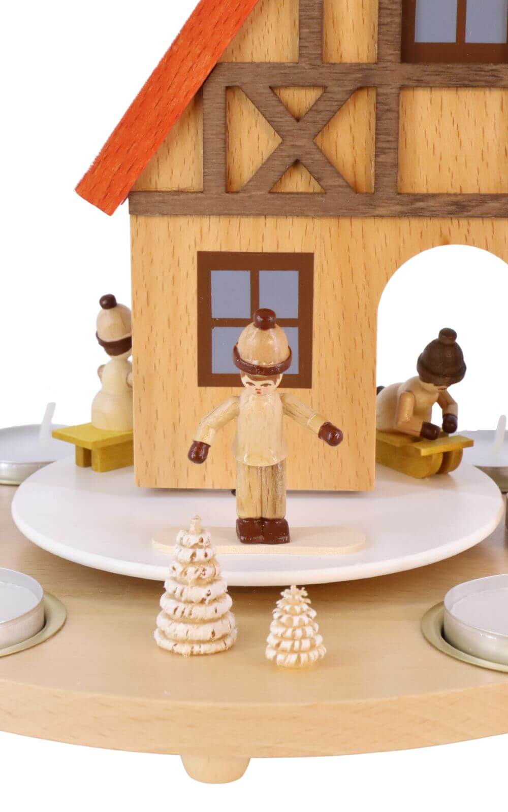 Weihnachtspyramide Haus mit Winterkinder, 29 cm von Richard Glässer_3