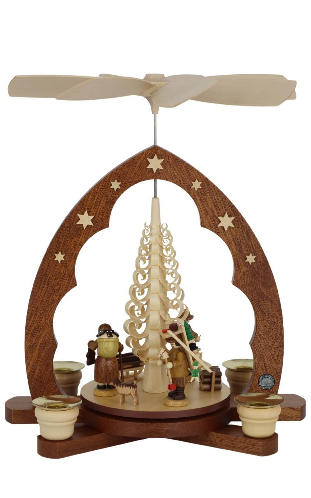 Weihnachtspyramide mit Erzgebirgsfiguren, 30 cm von Müller Kleinkunst_1