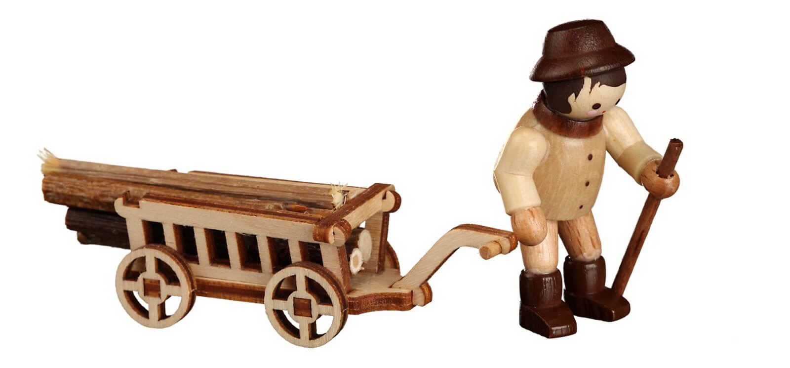 Waldmann mit Handwagen, mini von Romy Thiel
