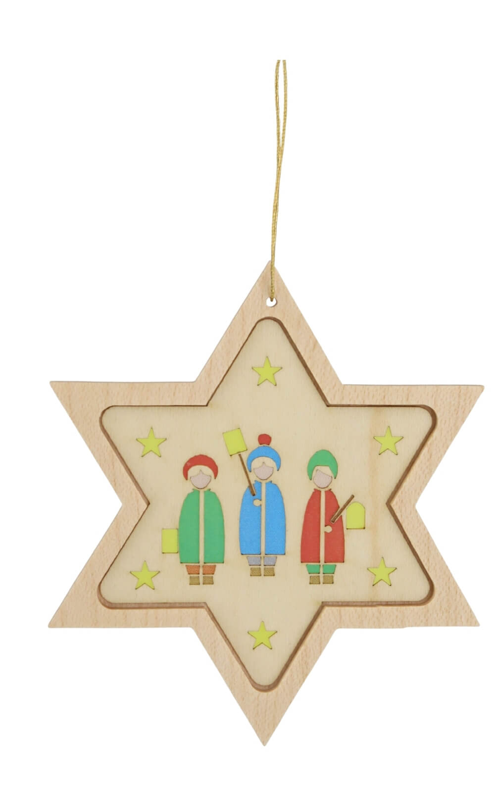 Christbaumschmuck Stern mit Diaphanbild Laternenkinder von Richard Glässer_1