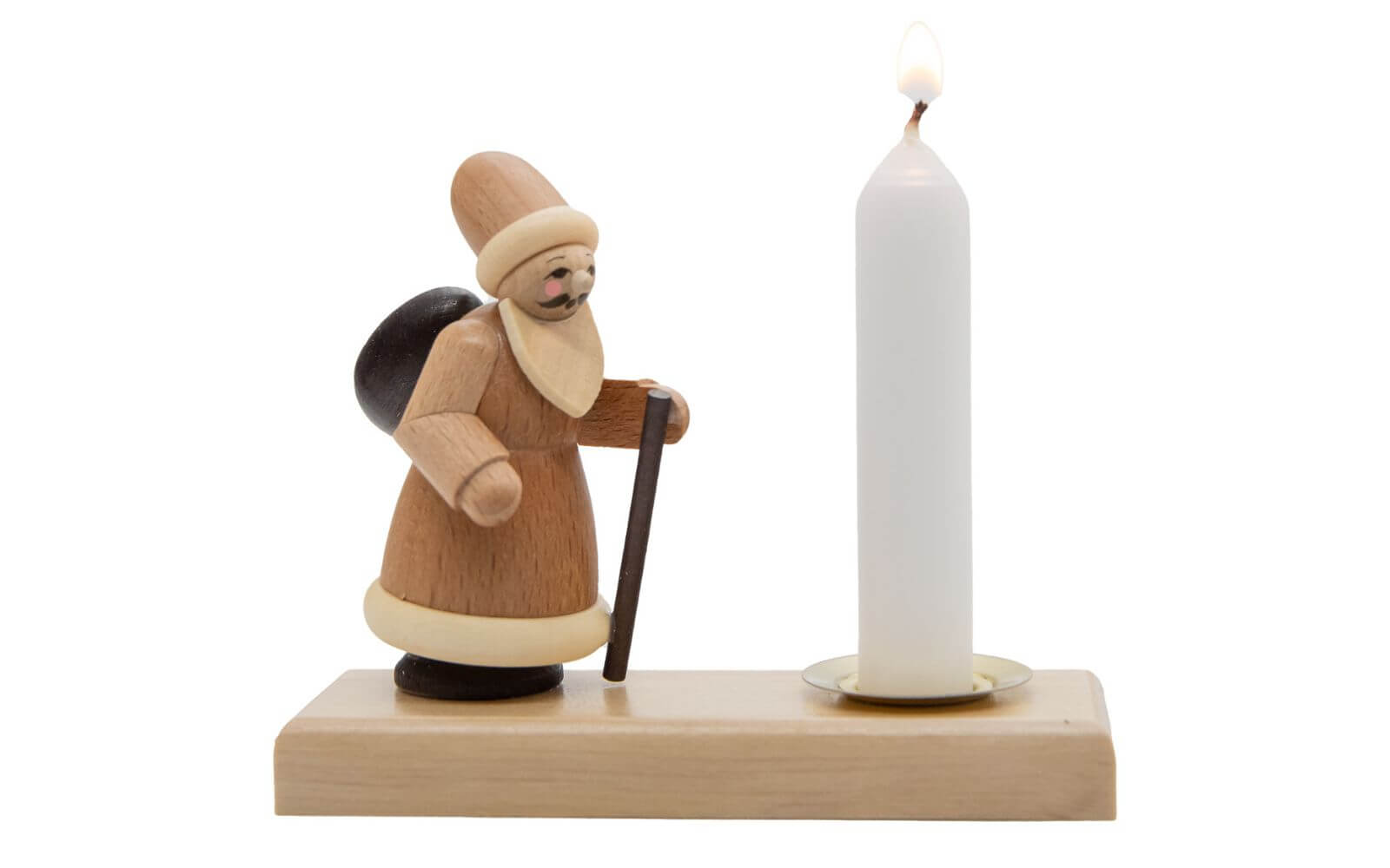 Kerzenhalter Weihnachtsmann, natur von Spielwarenmacher Günther