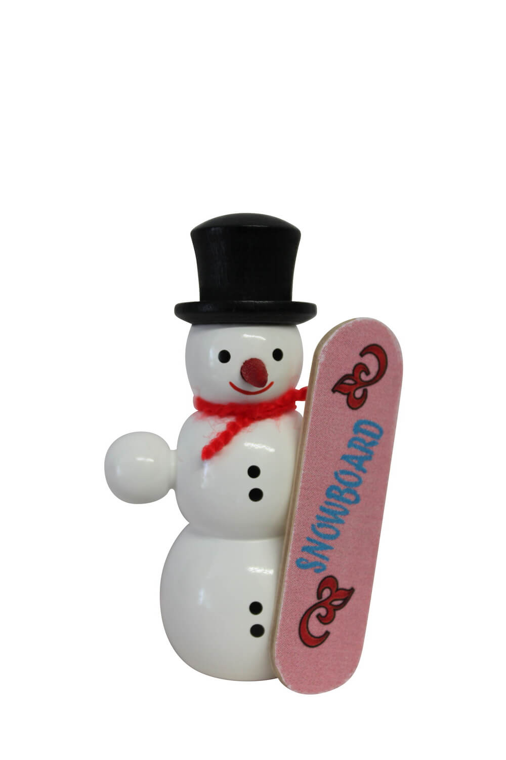 Miniatur Schneemann mit Snowboard, 6 cm von SEIFFEN.COM