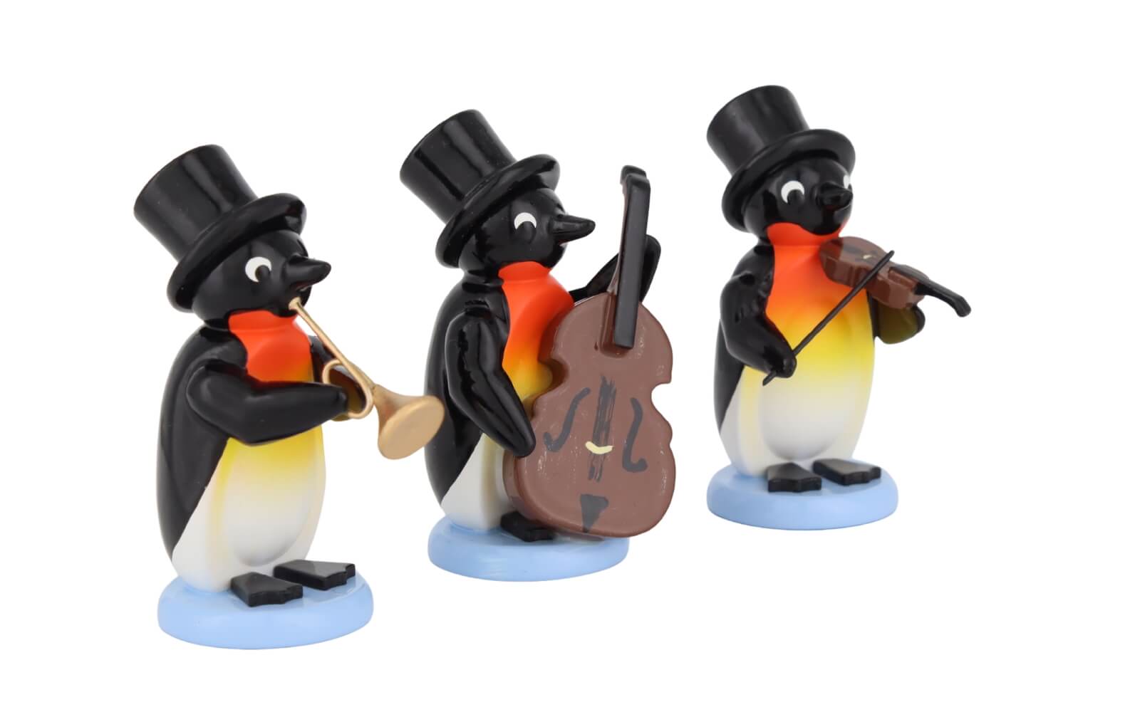 Miniatur Pinguin - Orchester, 3 - teilig, farbig von SEIFFEN.COM
