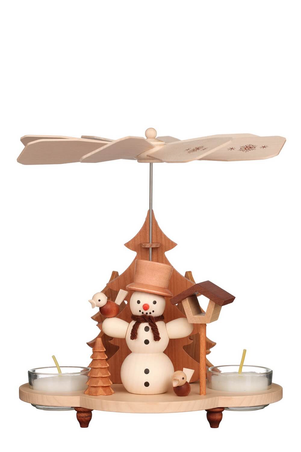 Weihnachtspyramide für Teelichte Schneemann, 20 cm von Christian Ulbricht