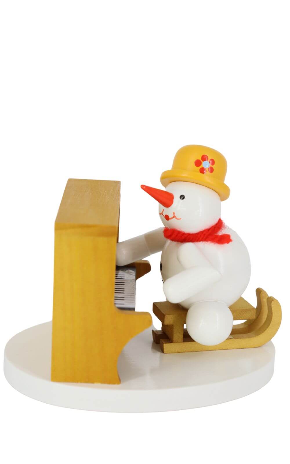 Miniatur - Schneemann Klavierspieler, farbig, 8 cm von Ralf Zenker_1