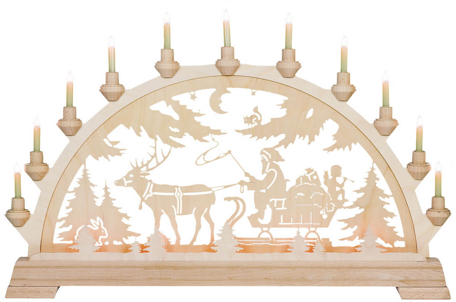 Schwibbogen Nikolaus mit Schlitten, 65 cm von KWO