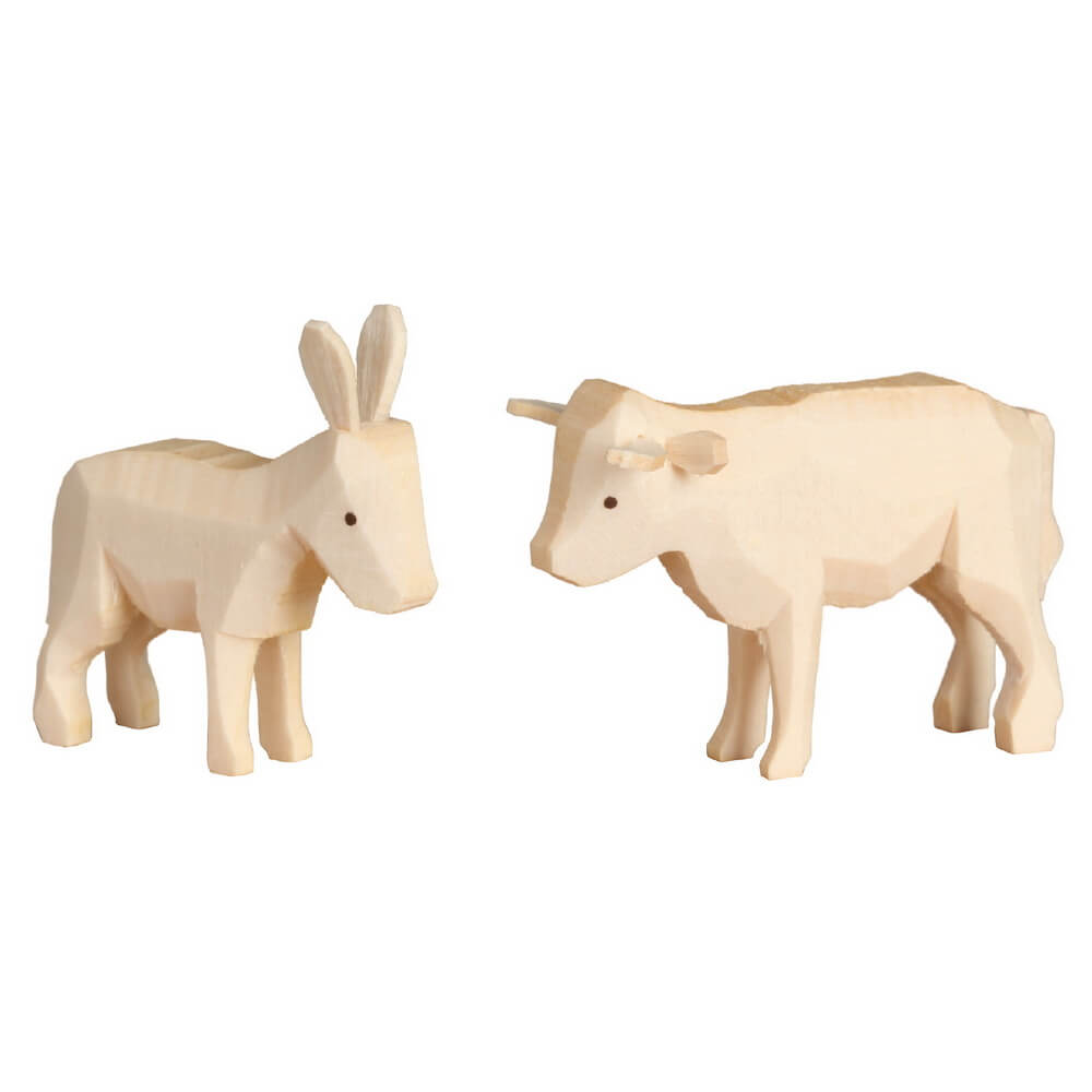 Miniatur Ochse und Esel zur Krippe von Romy Thiel