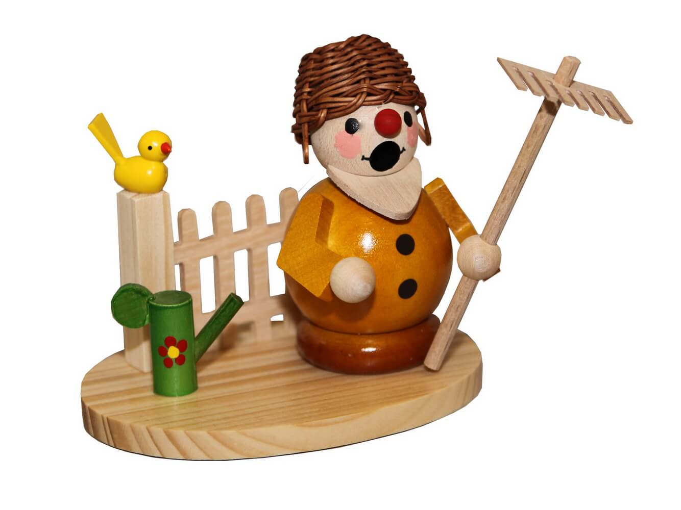 Räuchermännchen Gärtner mit Rechen, 8 cm, farbig von Ralf Zenker