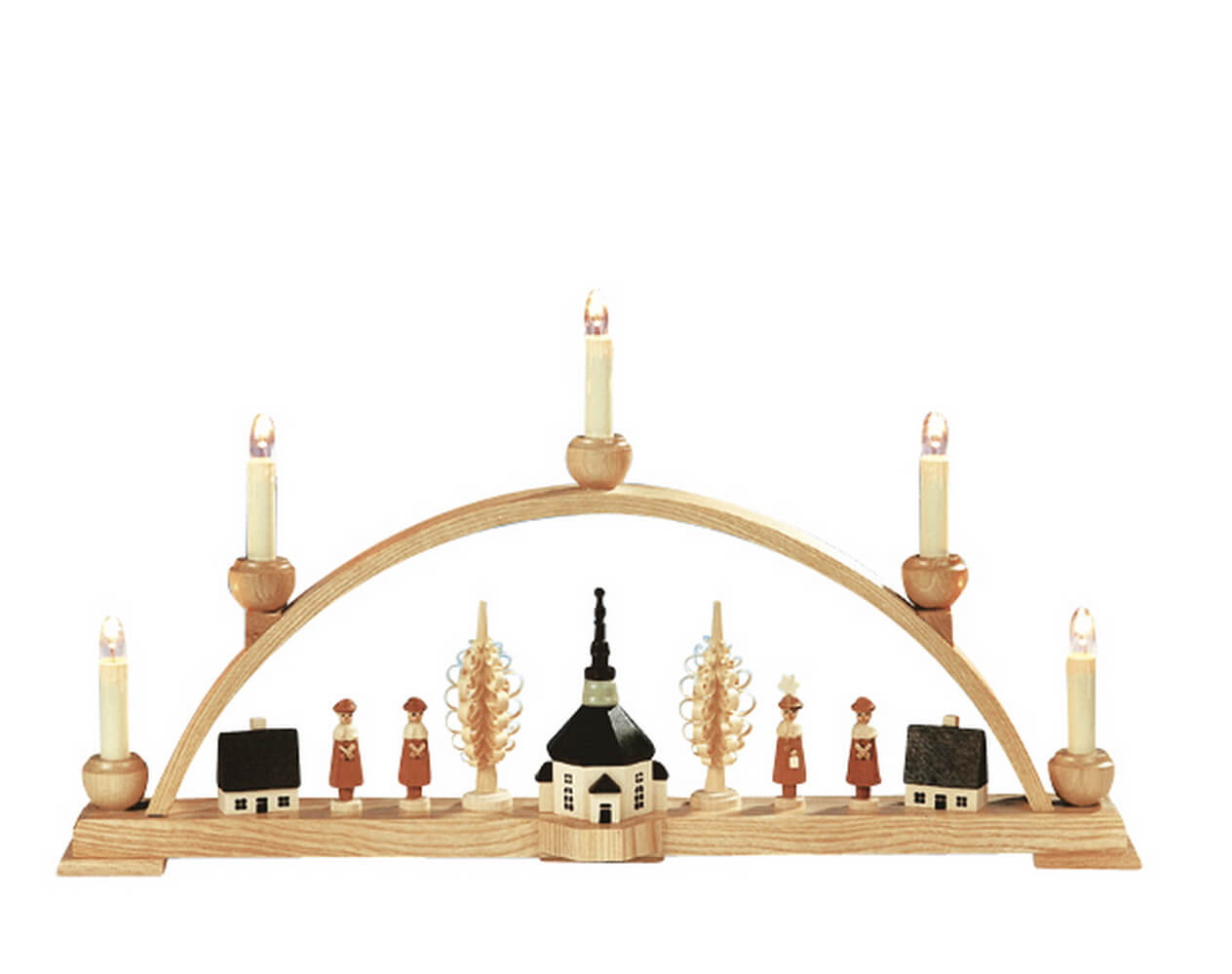 Schwibbogen Seiffener Kirche mit Kurrende und Spanbaum, 51 cm von Knuth Neuber_BIld1