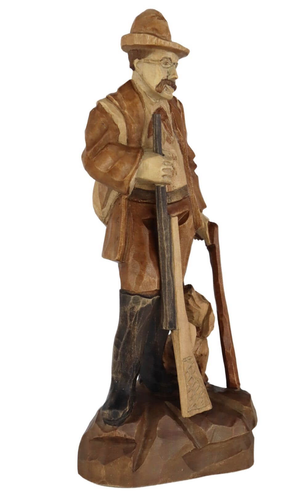 Stülpner Karl mit Hund, 16 cm, gebeizt von Schnitzkunst aus dem Erzgebirge_2