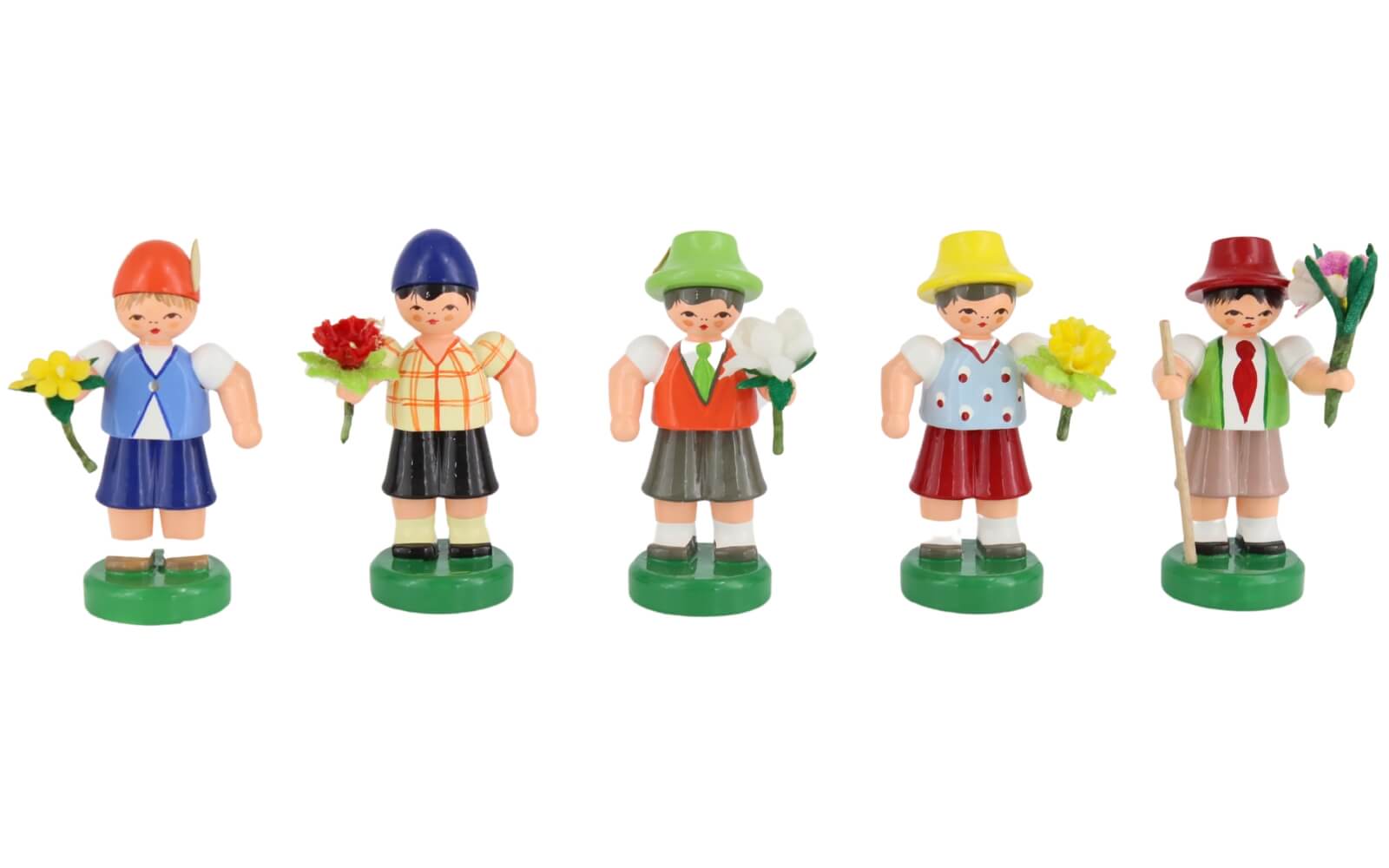 Miniaturen Blumenjungen, 5 Stück handbemalt von Figurenland Uhlig GmbH_1