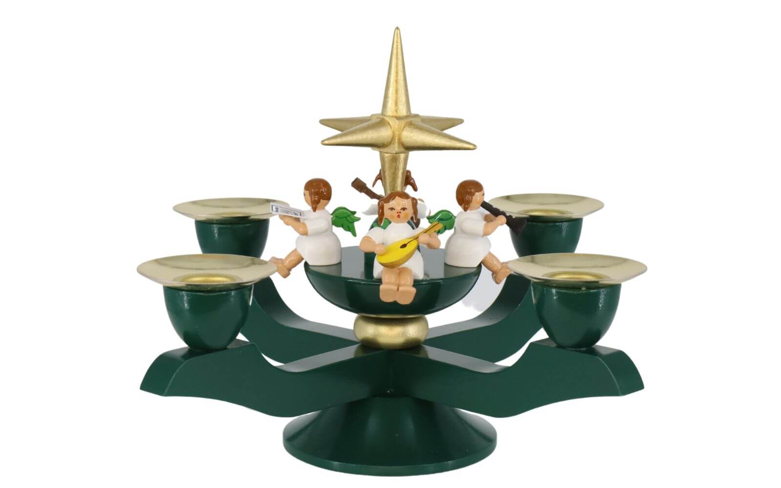 Adventsleuchter mit Weihnachtsengel, grün von Richard Glässer