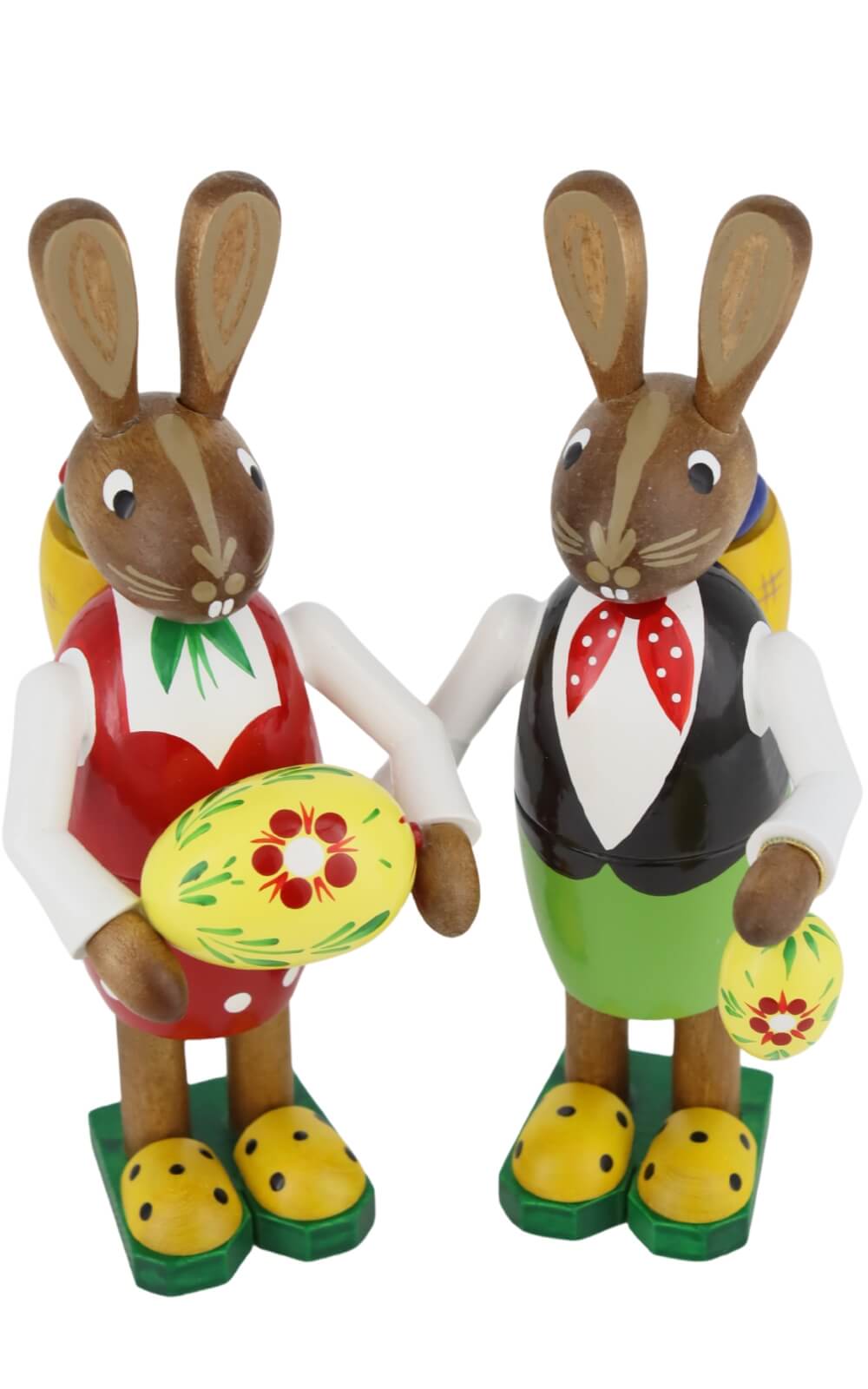 Osterhasenpaar mit Korb und Eiern von Figurenland Uhlig GmbH