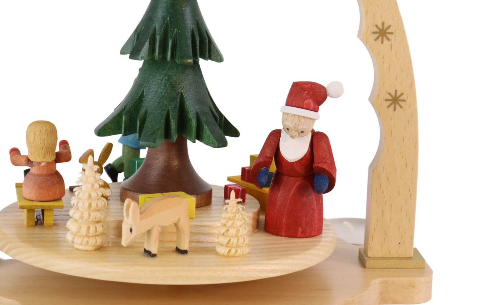 Weihnachtspyramide für Teelichte mit Bescherung, 27 cm, farbig von Richard Glässer_2