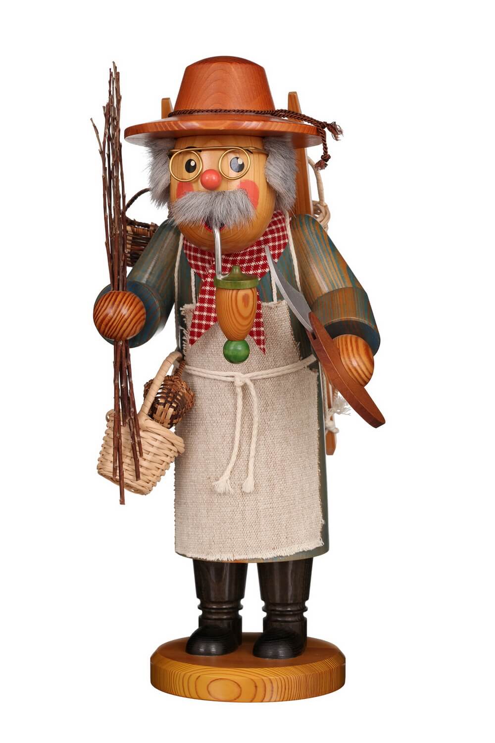 Räuchermännchen Korbmacher, 50 cm, farbig von Christian Ulbricht