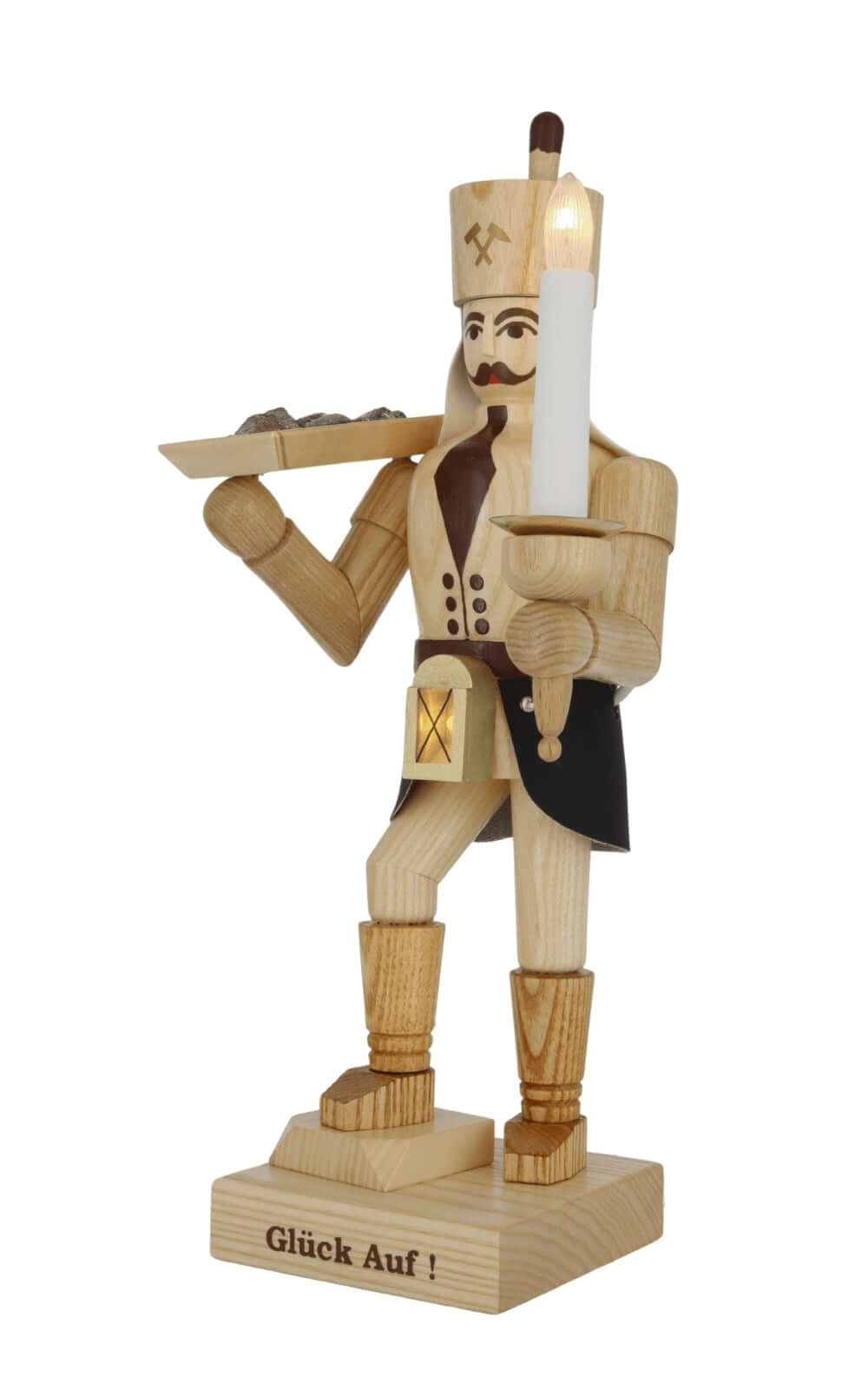 Bergmann mit Erzschale und Bauchlampe, natur, 34 cm von SEIFFEN.COM_3