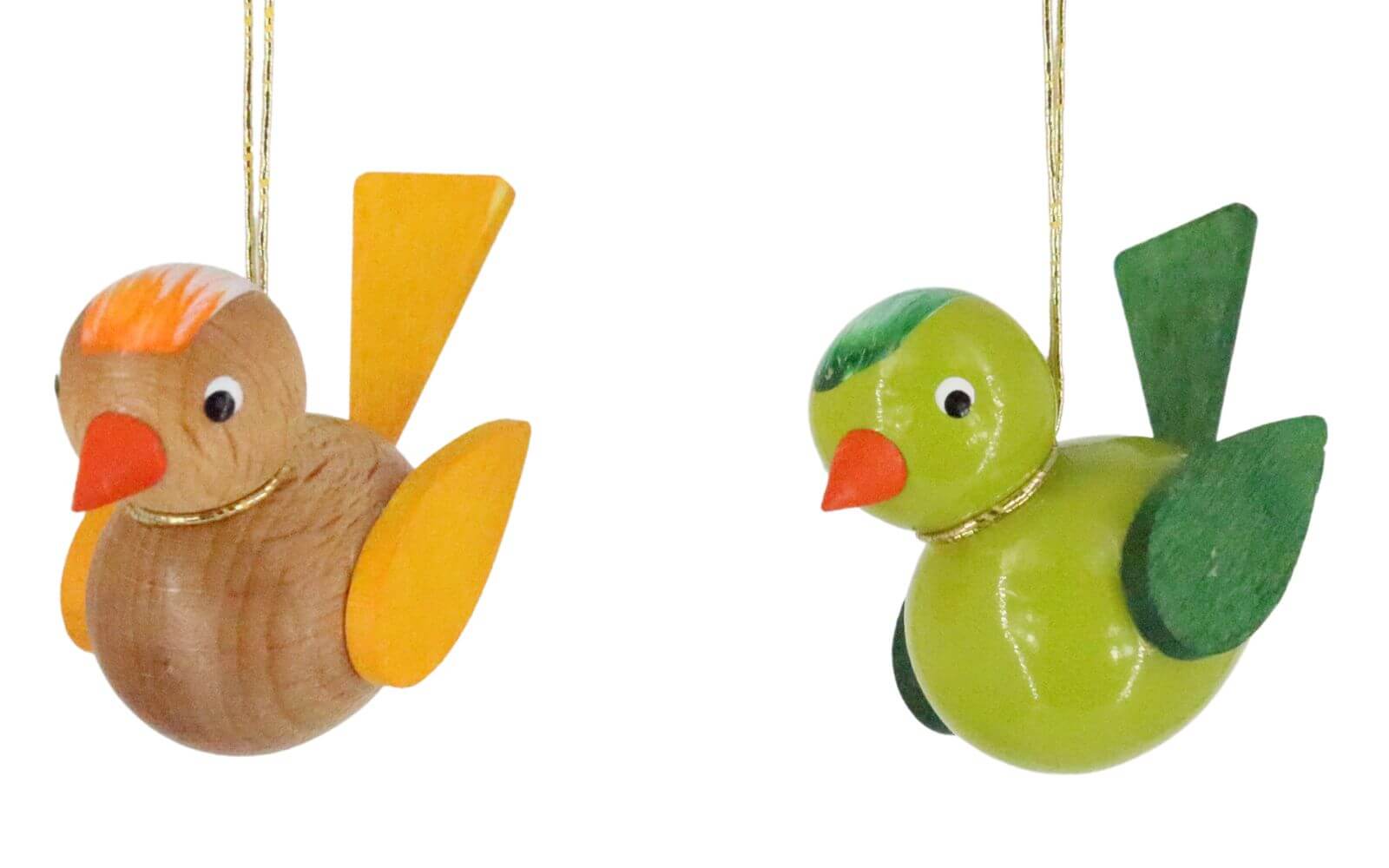 Vögel zum Hängen, grün/ braun, 2 Stück von SEIFFEN.COM by Nestler GmbH_1