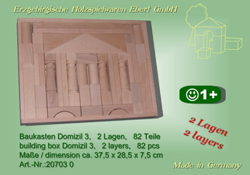 Baukasten Domizil 3, 2 - lagig mit 82 Bausteinen, natur von Ebert GmbH_1